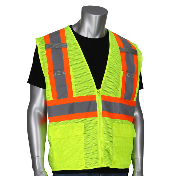 PIP Class 2 Hi Vis Two-Tone 6 Pocket Mesh Vest